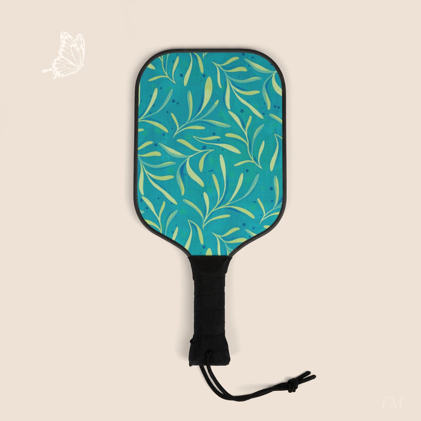 Marine Flourish Pickleball Paddles Set with hand drawn artwork - Flourish Moon Studio