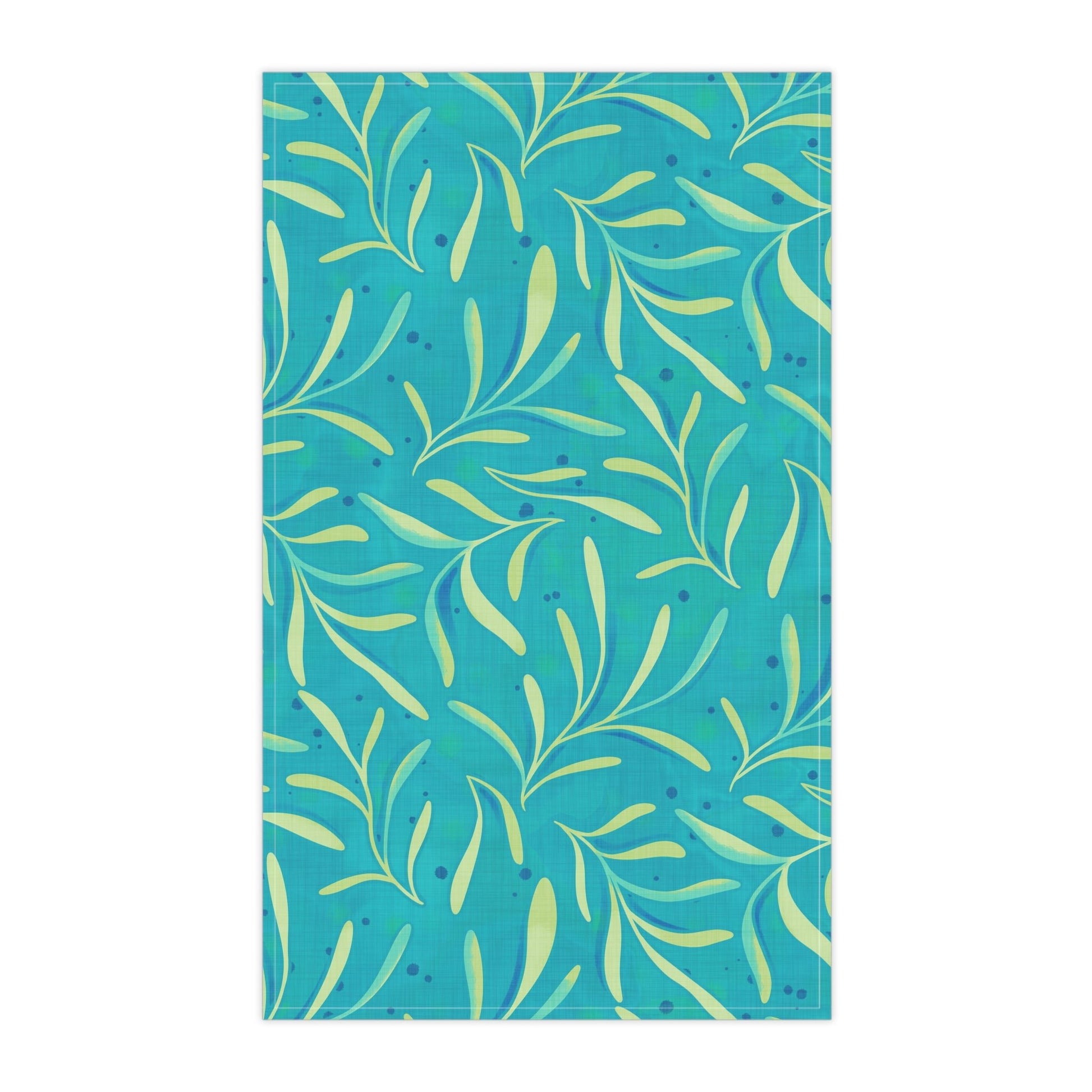 Marine Flourish Tea Towel with hand - drawn artwork - Flourish Moon Studio