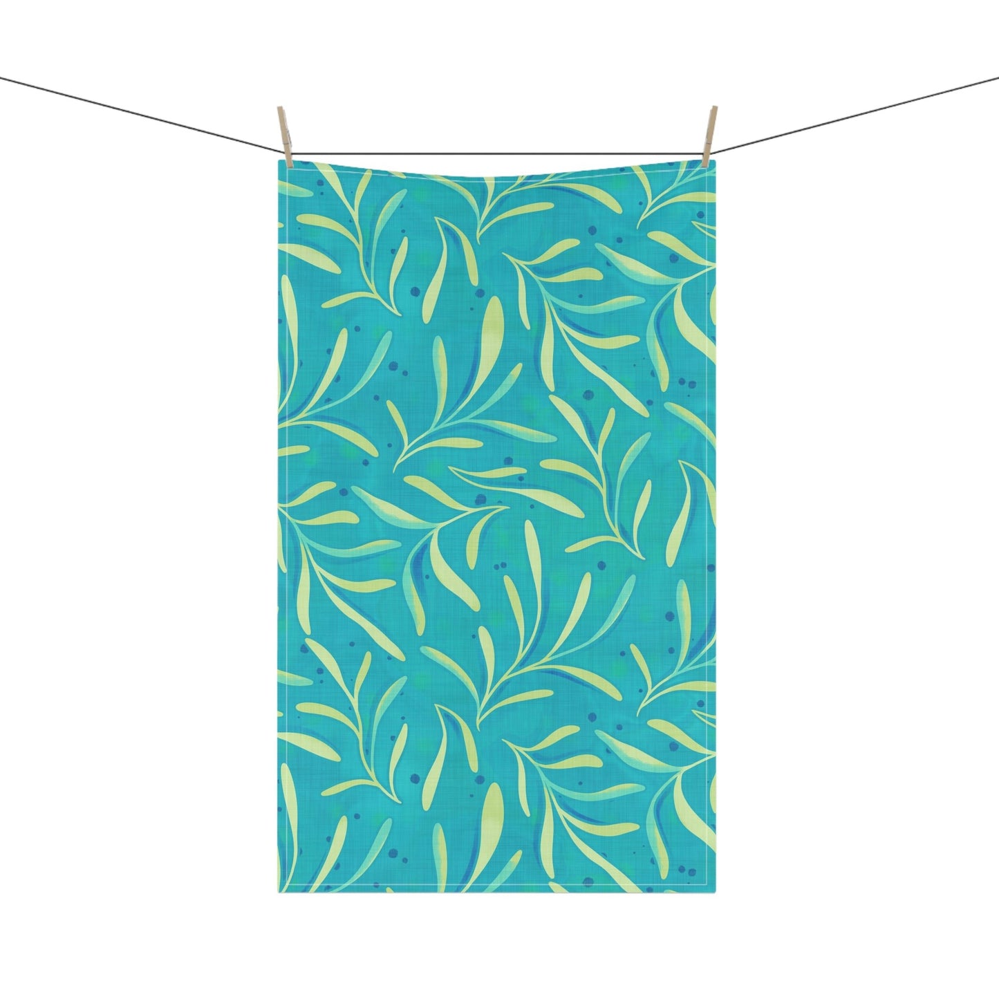 Marine Flourish Tea Towel with hand - drawn artwork - Flourish Moon Studio