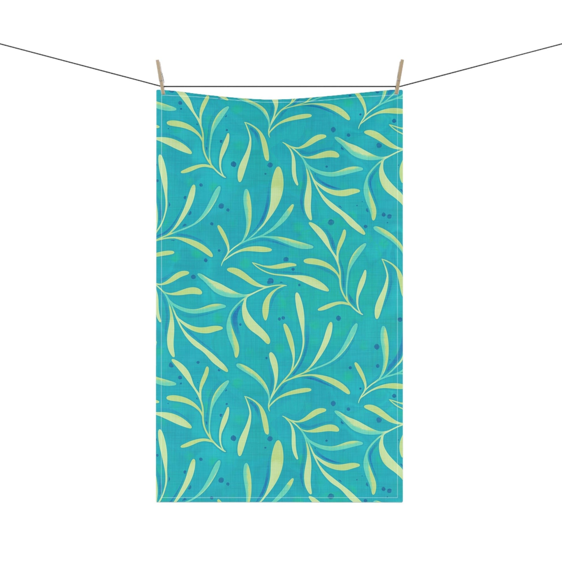 Marine Flourish Tea Towel with hand - drawn artwork - Flourish Moon Studio