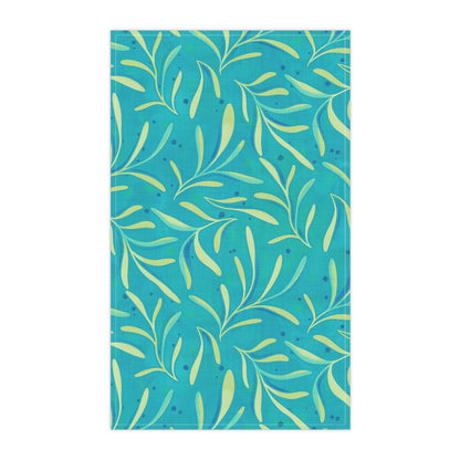 Marine Flourish Tea Towel with hand - drawn artwork - Flourish Moon Studio