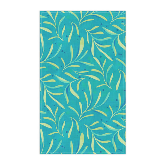 Marine Flourish Tea Towel with hand - drawn artwork - Flourish Moon Studio