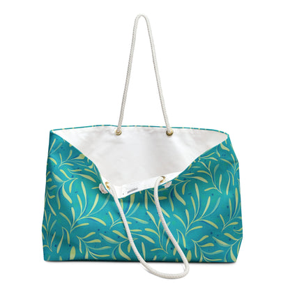 Marine Flourish Weekender Bag with hand - drawn artwork - Flourish Moon Studio