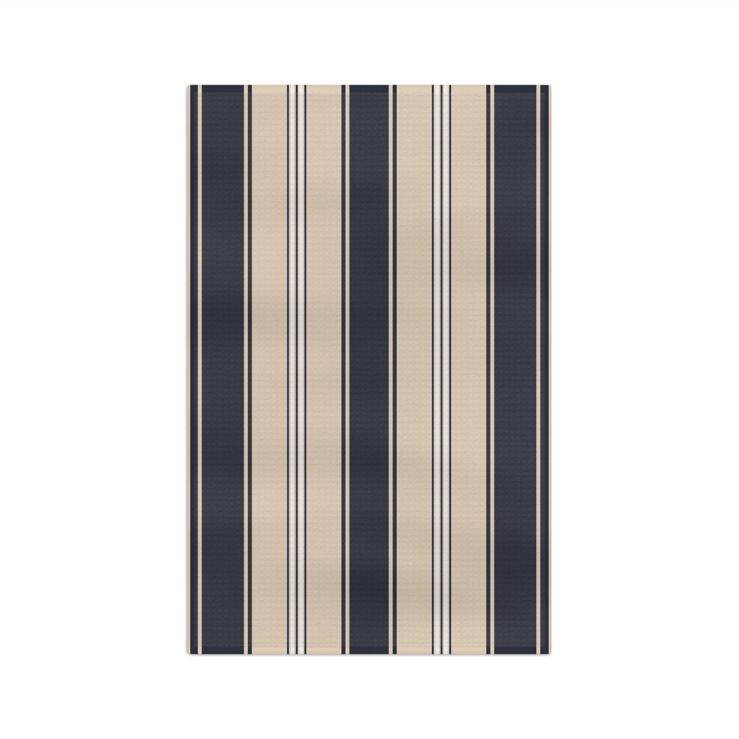 Mariner Stripes Microfiber Waffle Kitchen Towel with hand - drawn artwork - Flourish Moon Studio