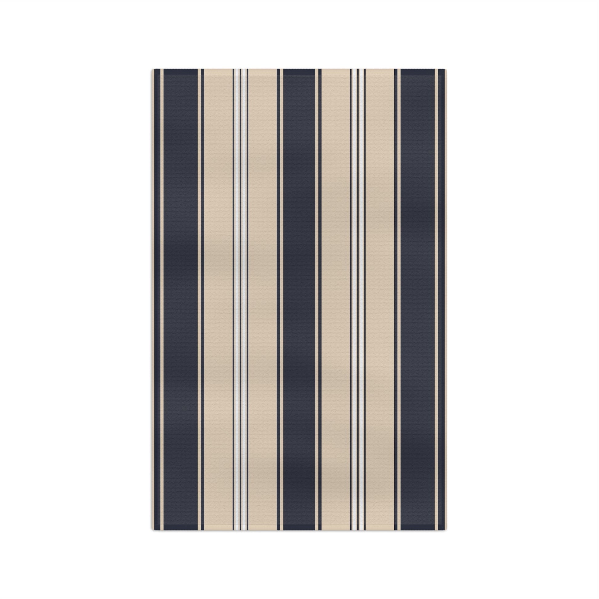 Mariner Stripes Microfiber Waffle Kitchen Towel with hand - drawn artwork - Flourish Moon Studio