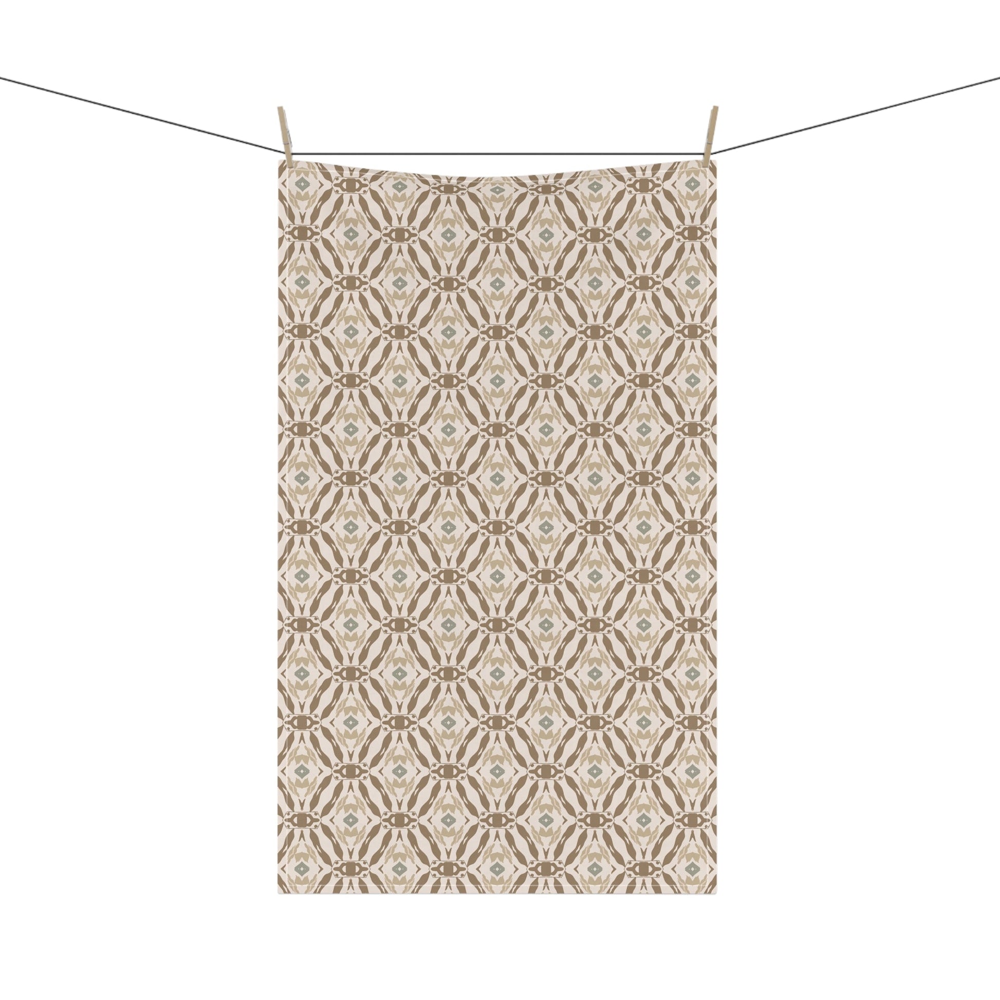 Meadow Crest Tea Towel with hand - drawn artwork - Flourish Moon Studio