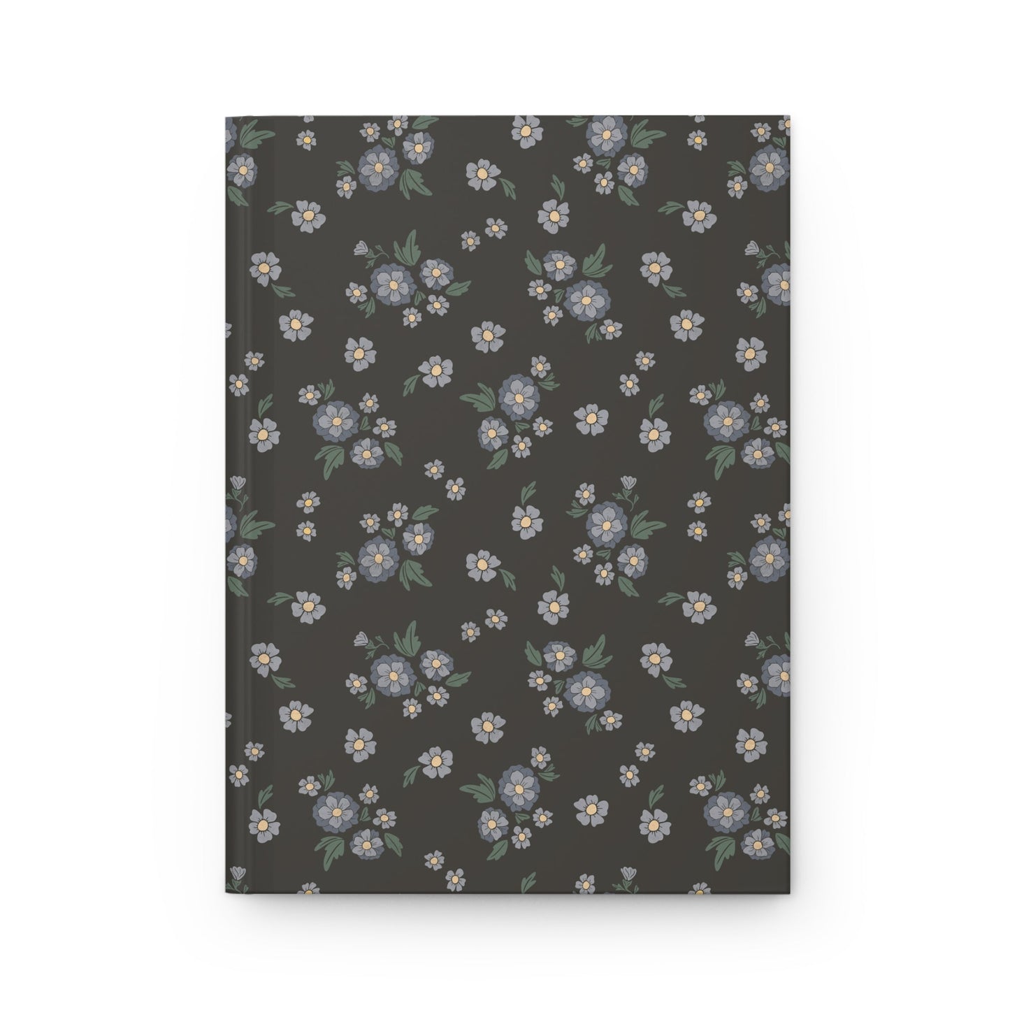Meadow Heirloom Floral Denim Night Hardcover Journal with hand drawn artwork - Flourish Moon Studio