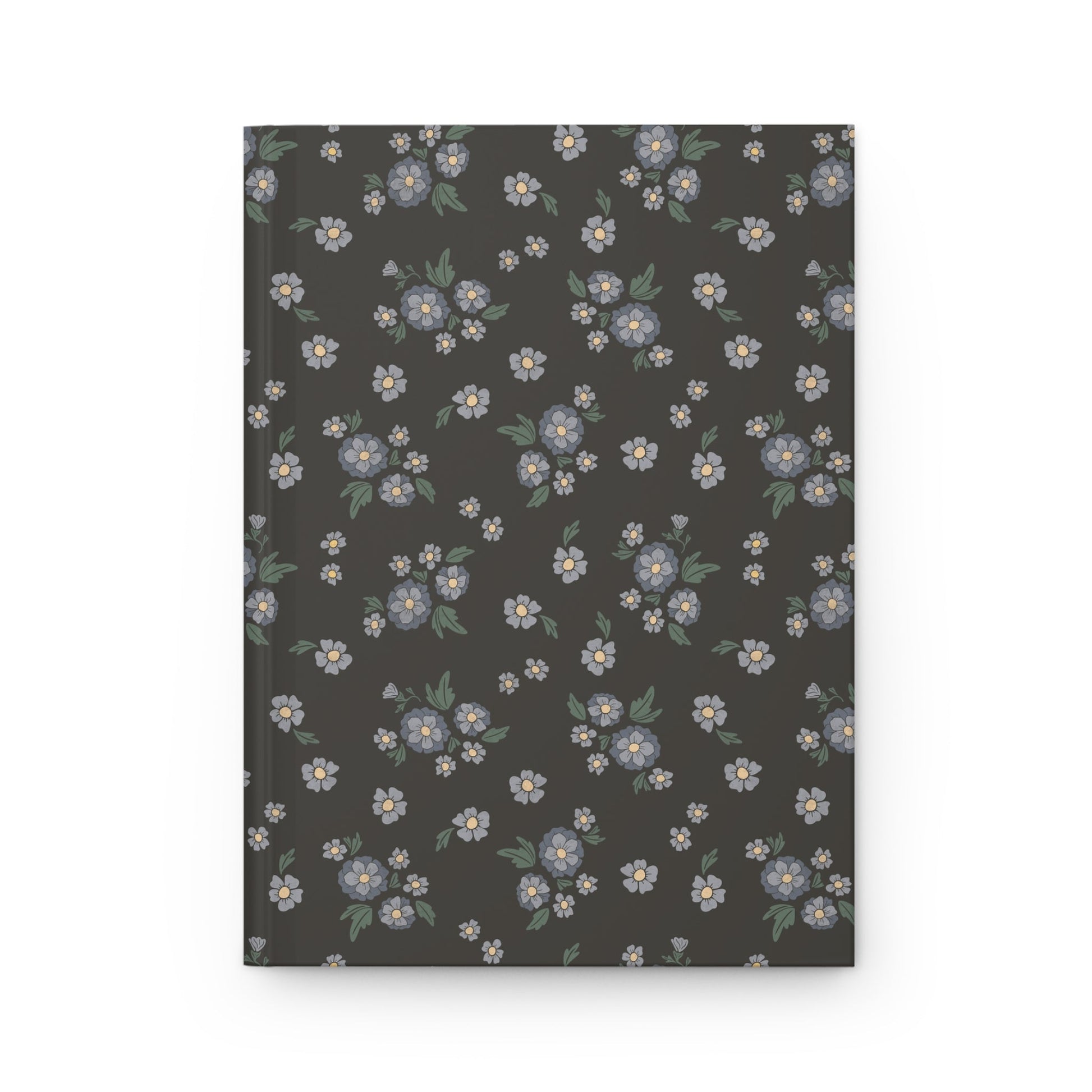 Meadow Heirloom Floral Denim Night Hardcover Journal with hand drawn artwork - Flourish Moon Studio