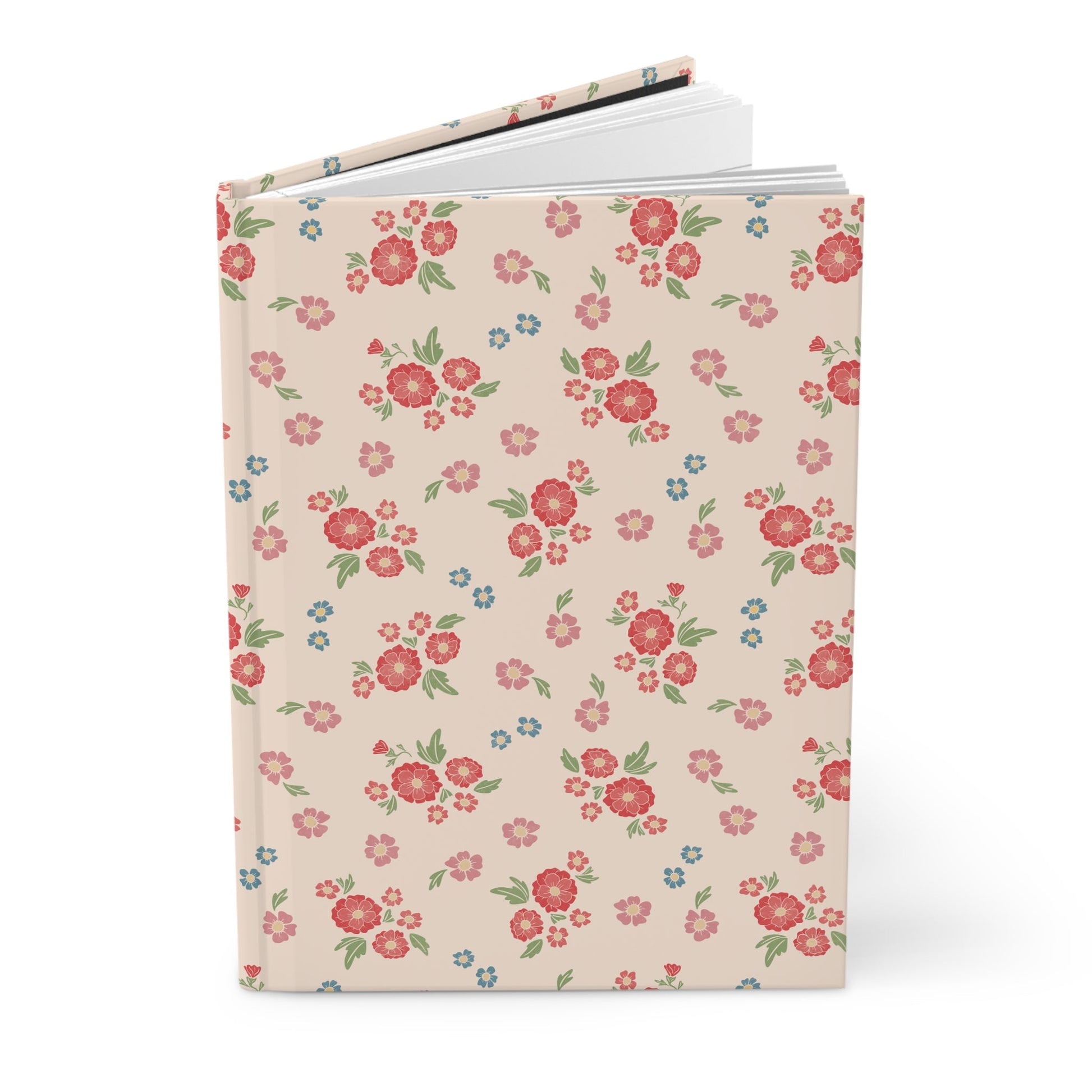 Floral patterned notebook on a white background