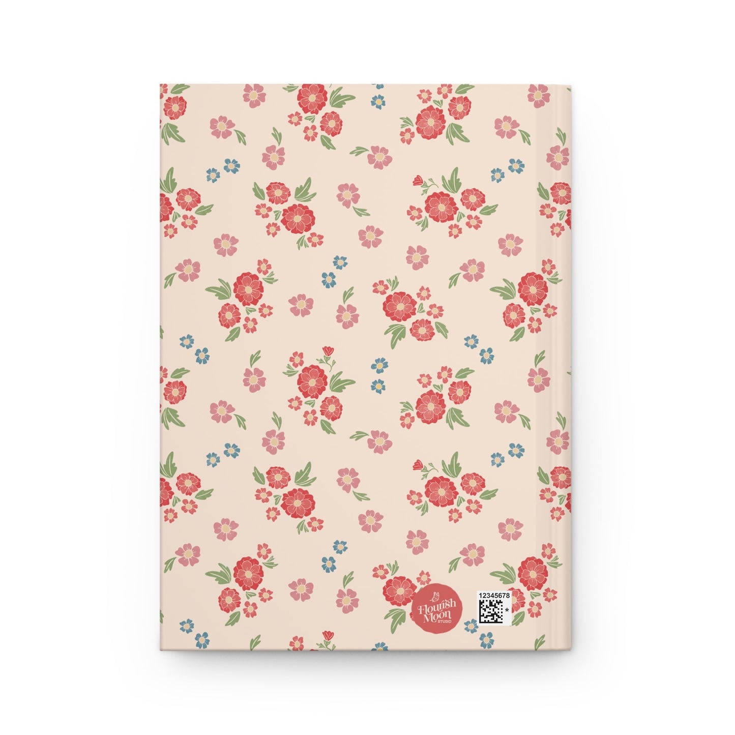 Meadow Heirloom Floral Spring Garden Hardcover Journal with hand drawn artwork - Flourish Moon Studio