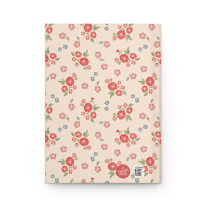 Meadow Heirloom Floral Spring Garden Hardcover Journal with hand drawn artwork - Flourish Moon Studio