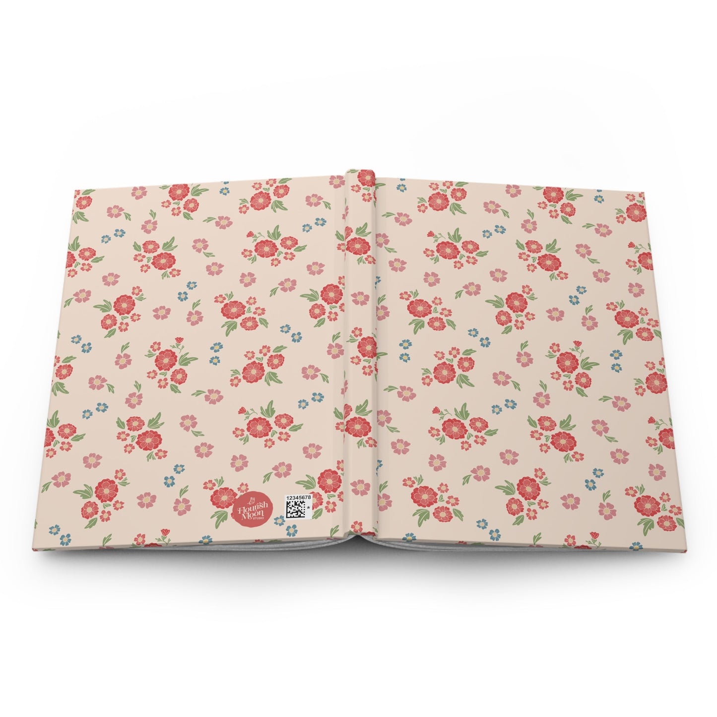 Meadow Heirloom Floral Spring Garden Hardcover Journal with hand drawn artwork - Flourish Moon Studio