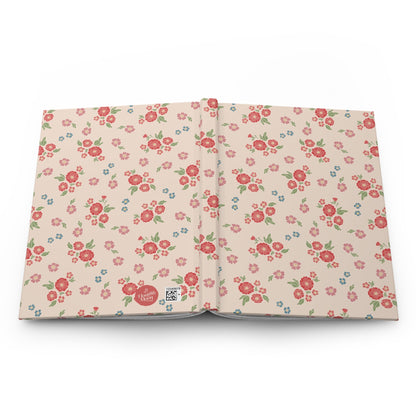 Meadow Heirloom Floral Spring Garden Hardcover Journal with hand drawn artwork - Flourish Moon Studio