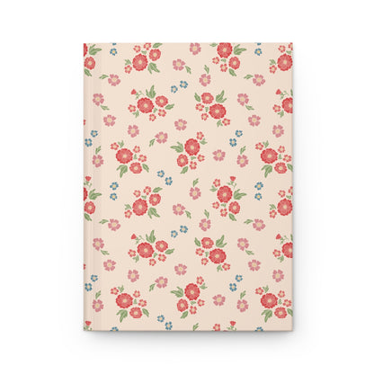 Meadow Heirloom Floral Spring Garden Hardcover Journal with hand drawn artwork - Flourish Moon Studio