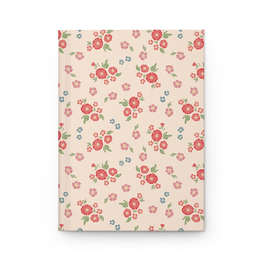 Meadow Heirloom Floral Spring Garden Hardcover Journal with hand drawn artwork - Flourish Moon Studio