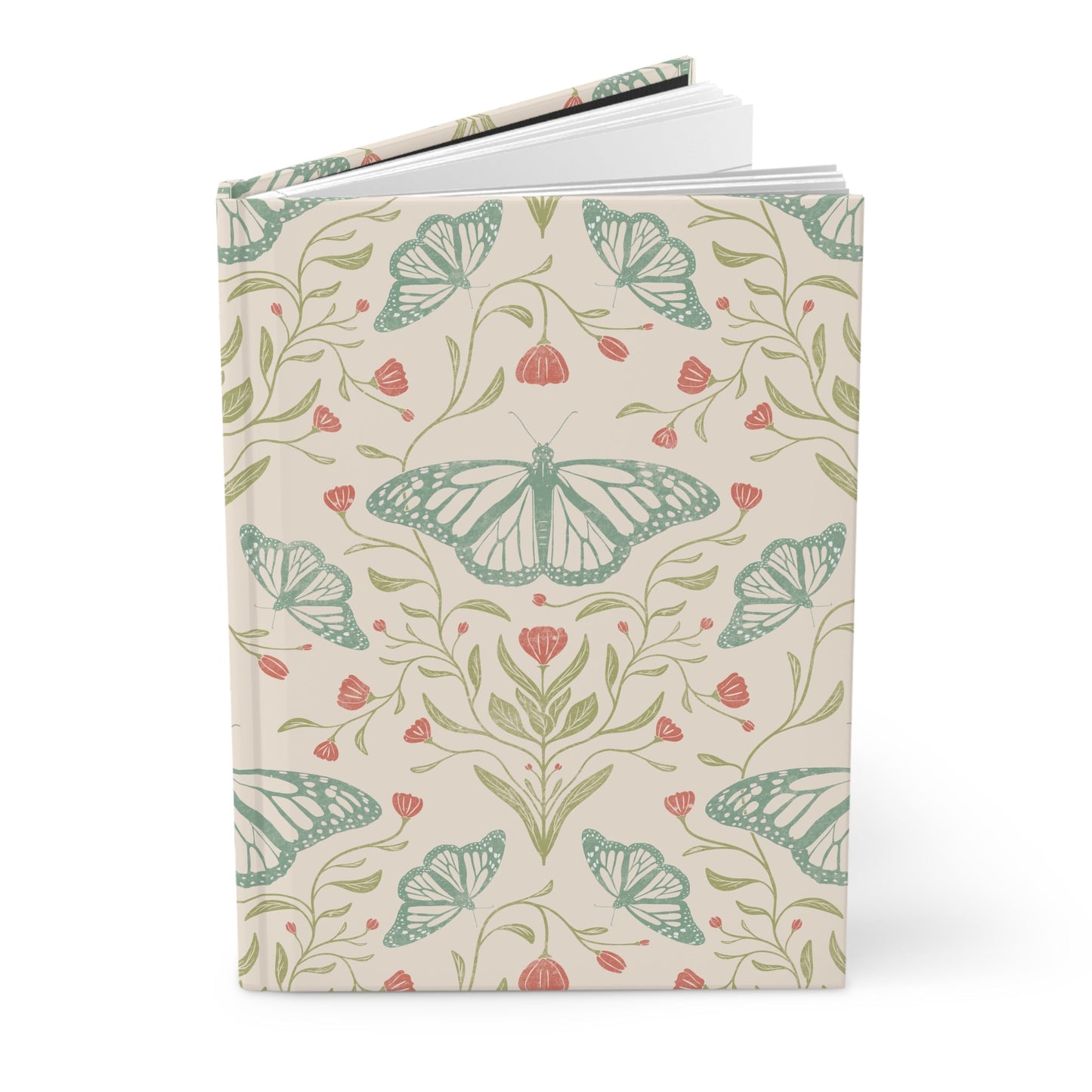 Meadowlace Butterflies Hardcover Journal with hand - drawn artwork - Flourish Moon Studio