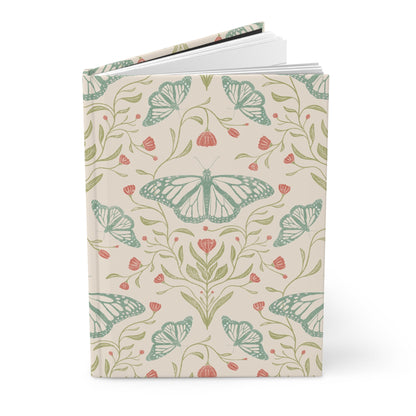 Meadowlace Butterflies Hardcover Journal with hand - drawn artwork - Flourish Moon Studio