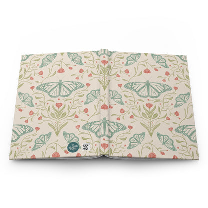 Meadowlace Butterflies Hardcover Journal with hand - drawn artwork - Flourish Moon Studio