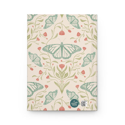Meadowlace Butterflies Hardcover Journal with hand - drawn artwork - Flourish Moon Studio