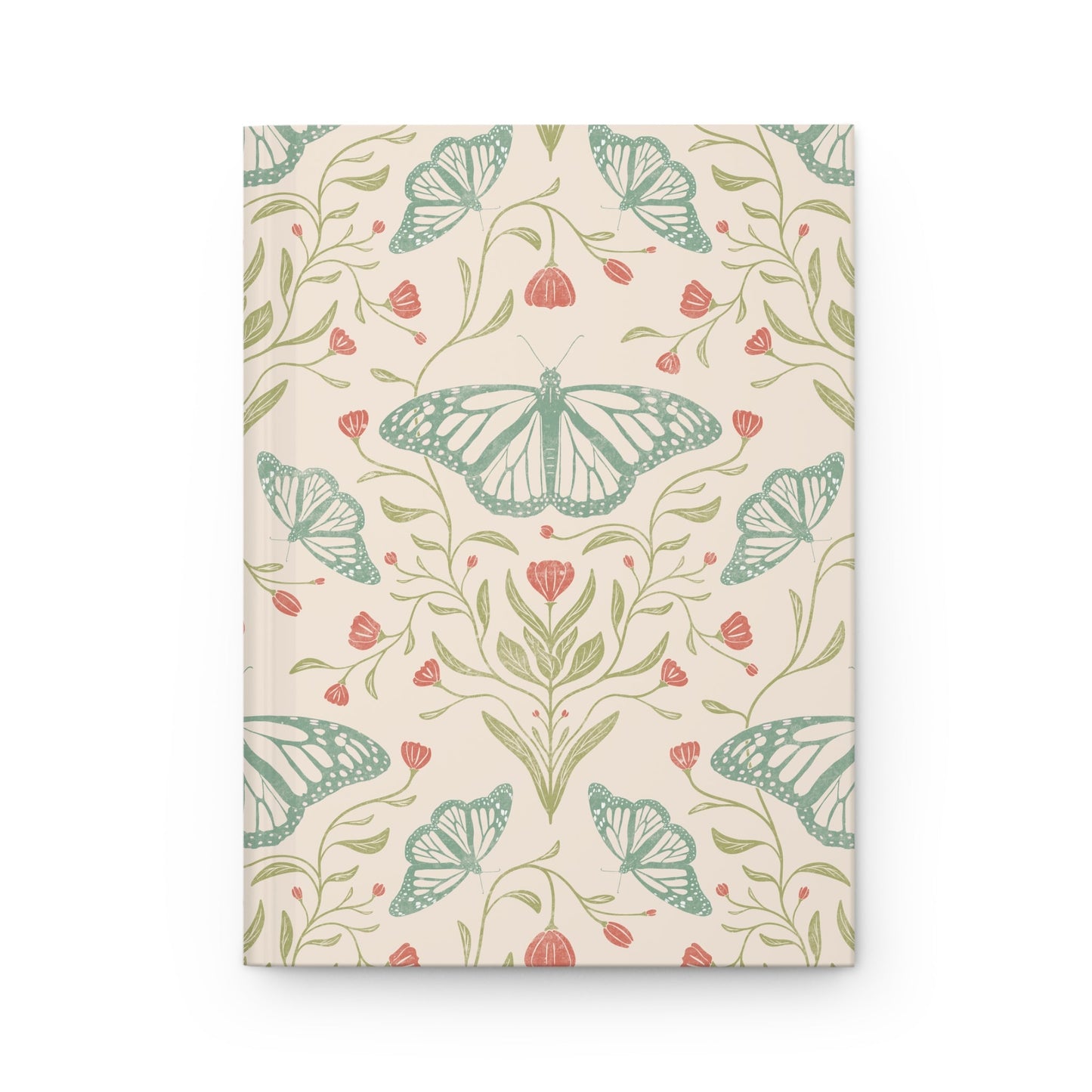 Meadowlace Butterflies Hardcover Journal with hand - drawn artwork - Flourish Moon Studio