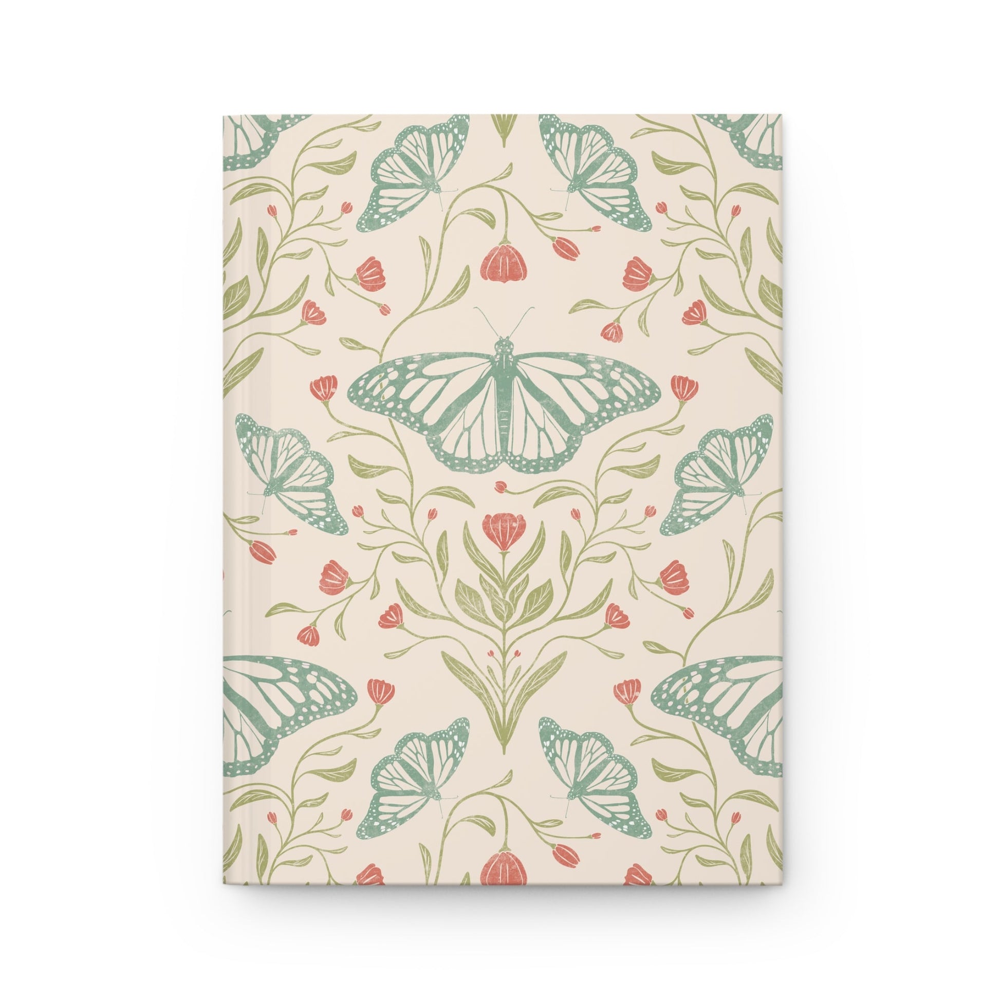 Meadowlace Butterflies Hardcover Journal with hand - drawn artwork - Flourish Moon Studio