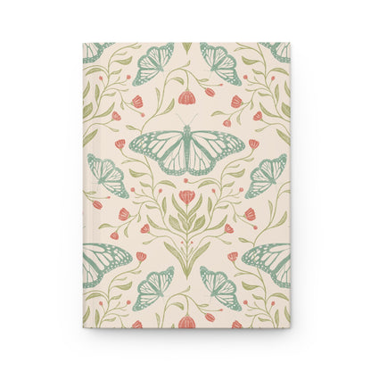 Meadowlace Butterflies Hardcover Journal with hand - drawn artwork - Flourish Moon Studio