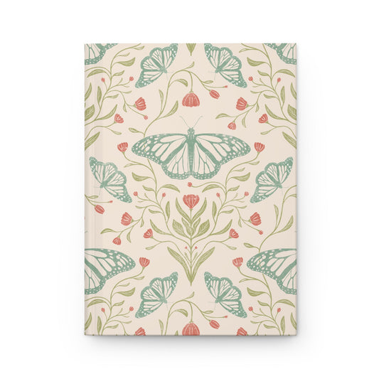 Meadowlace Butterflies Hardcover Journal with hand - drawn artwork - Flourish Moon Studio