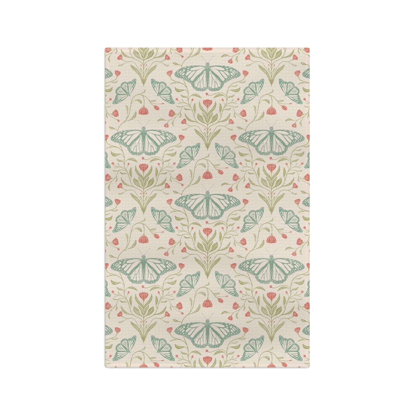 Meadowlace Butterflies Microfiber Waffle Kitchen Towel with hand - drawn artwork - Flourish Moon Studio