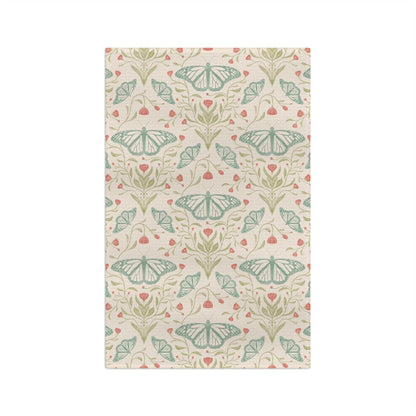 Meadowlace Butterflies Microfiber Waffle Kitchen Towel with hand - drawn artwork - Flourish Moon Studio