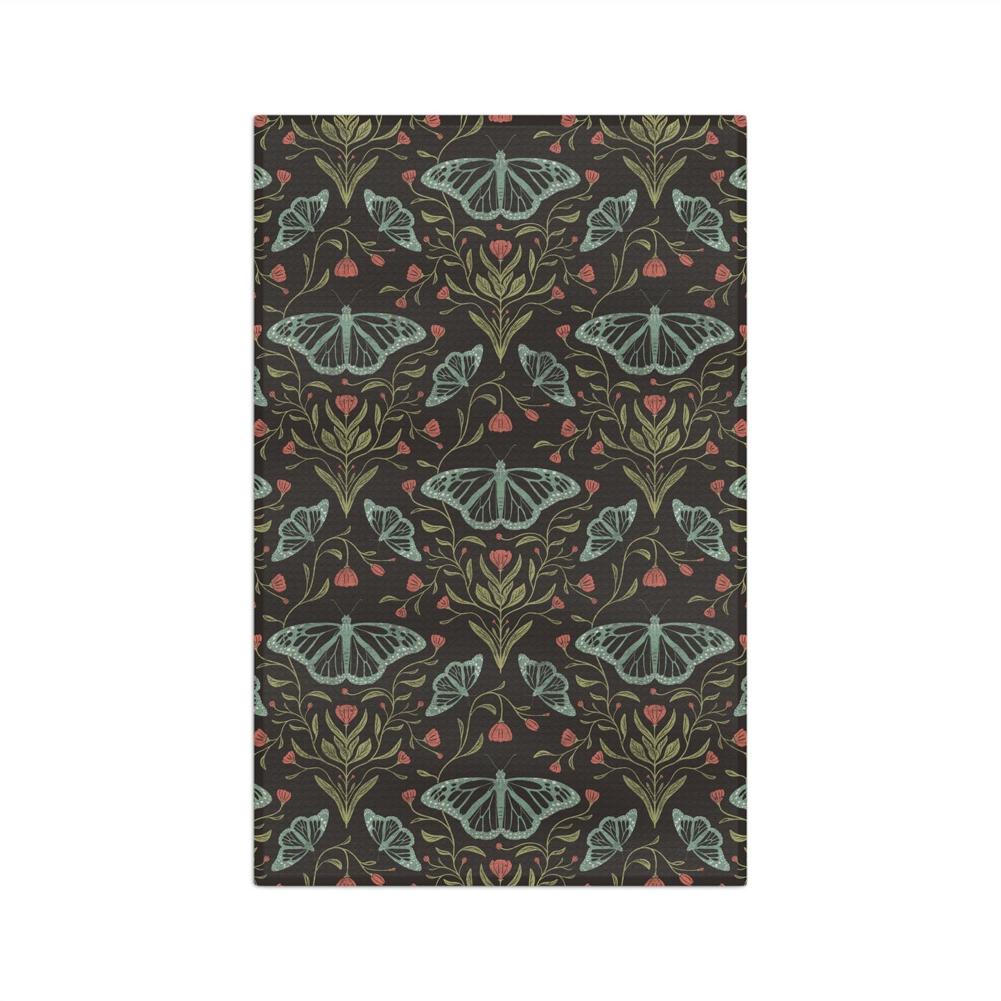 Meadowlace Butterflies Nightglow Microfiber Waffle Kitchen Towel with hand - drawn artwork - Flourish Moon Studio