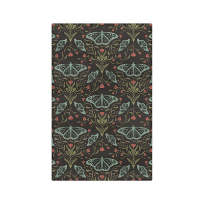 Meadowlace Butterflies Nightglow Microfiber Waffle Kitchen Towel with hand - drawn artwork - Flourish Moon Studio