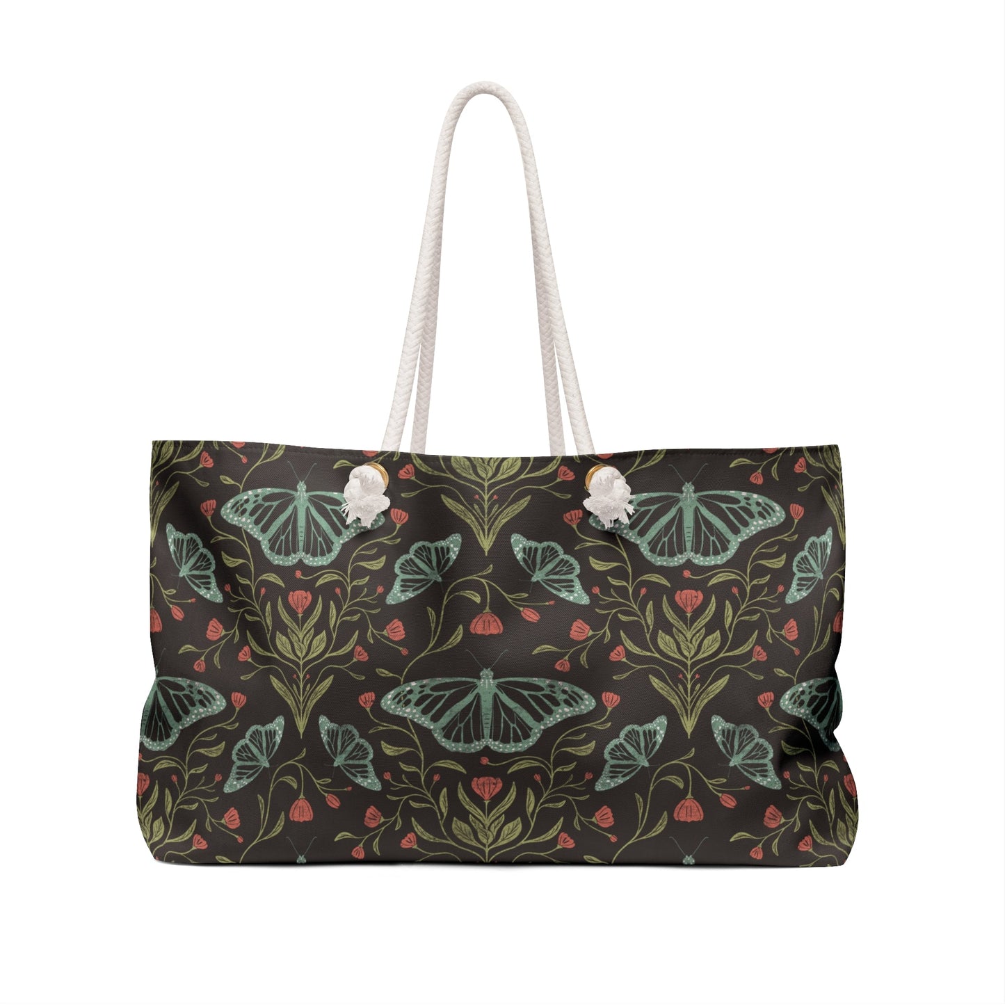 Meadowlace Butterflies Nightglow Weekender Bag with hand - drawn artwork - Flourish Moon Studio