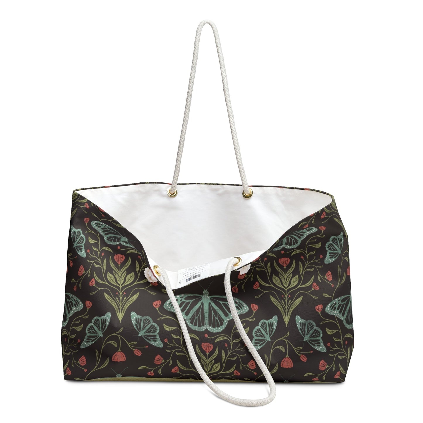 Meadowlace Butterflies Nightglow Weekender Bag with hand - drawn artwork - Flourish Moon Studio