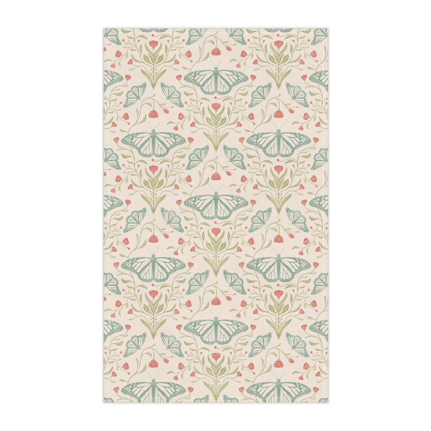 Meadowlace Butterflies Tea Towel with hand - drawn artwork - Flourish Moon Studio
