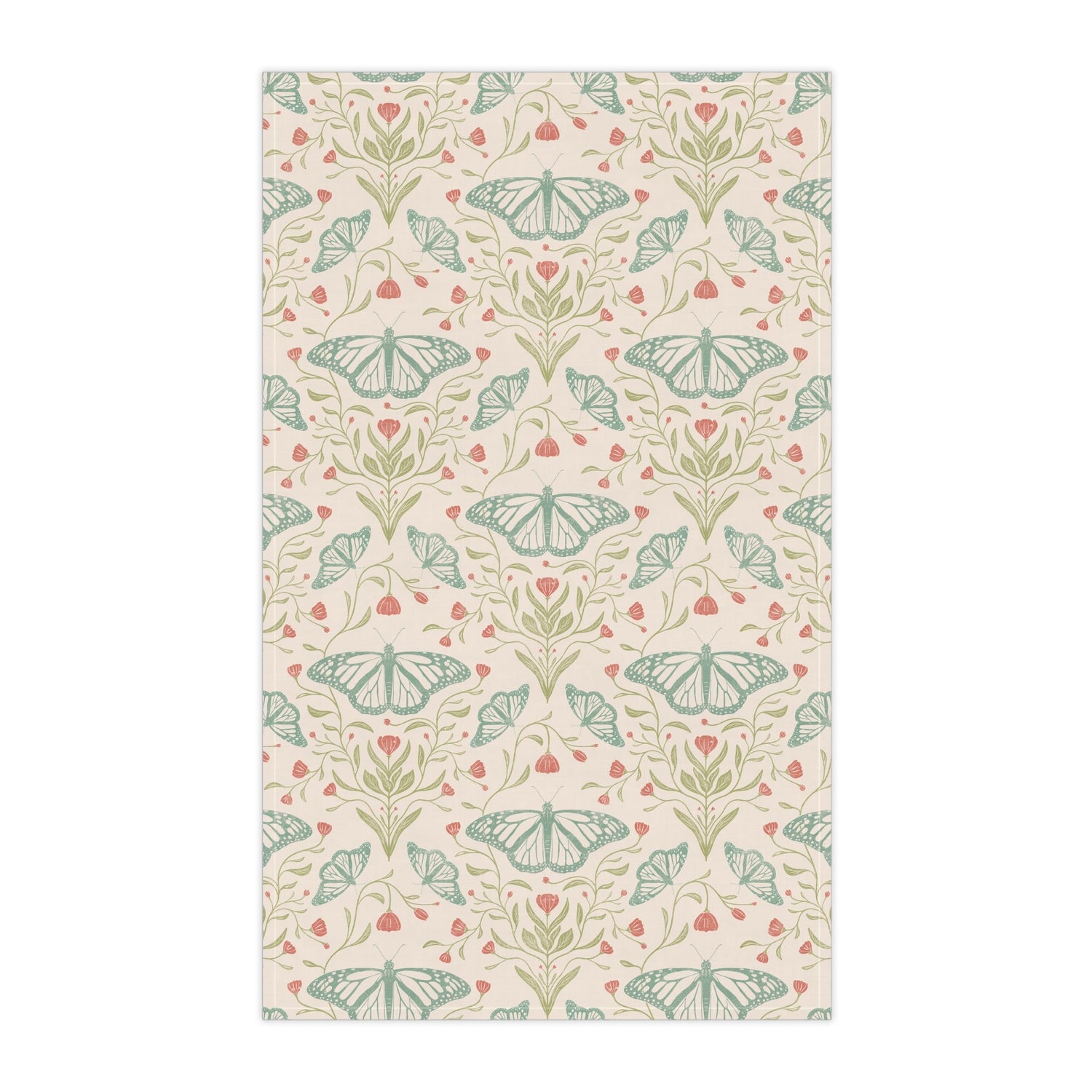 Meadowlace Butterflies Tea Towel with hand - drawn artwork - Flourish Moon Studio