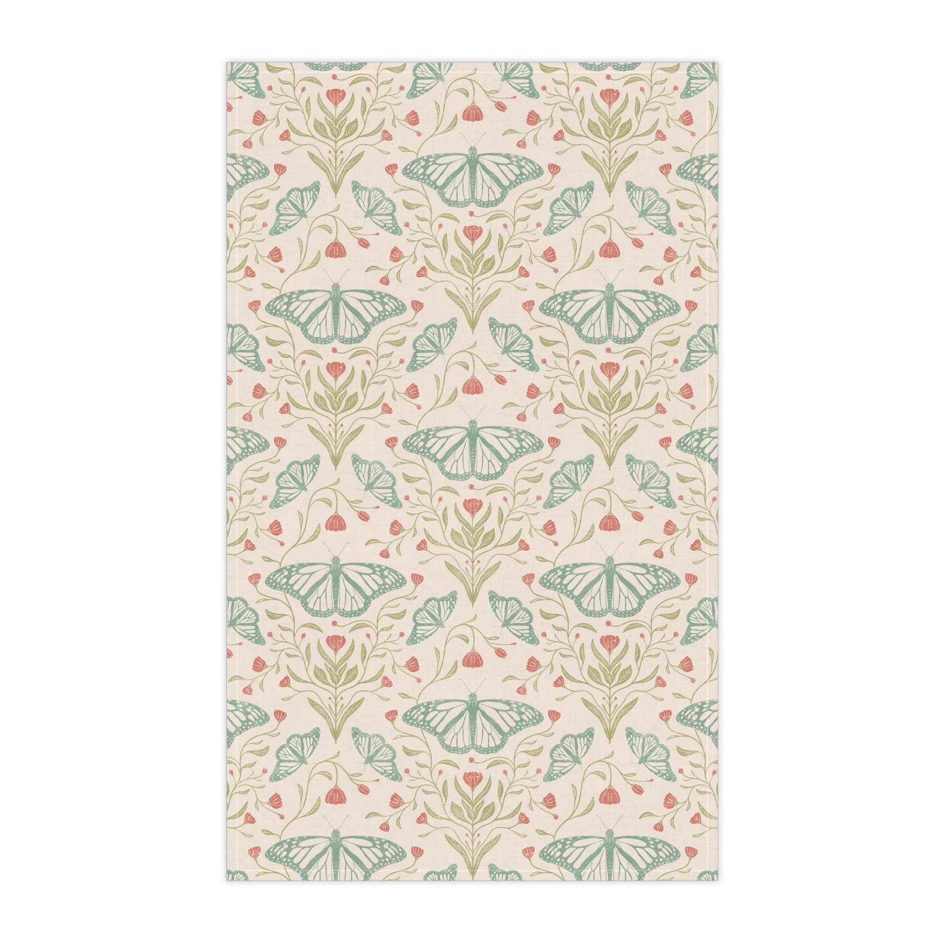 Meadowlace Butterflies Tea Towel with hand - drawn artwork - Flourish Moon Studio