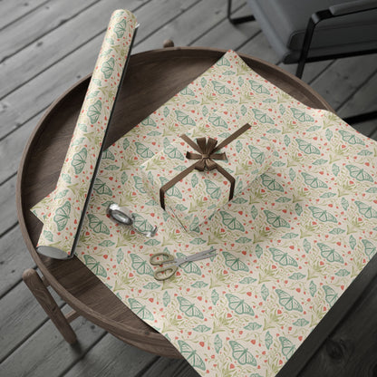 Meadowlace Butterflies Wrapping Paper with hand - drawn artwork - Flourish Moon Studio