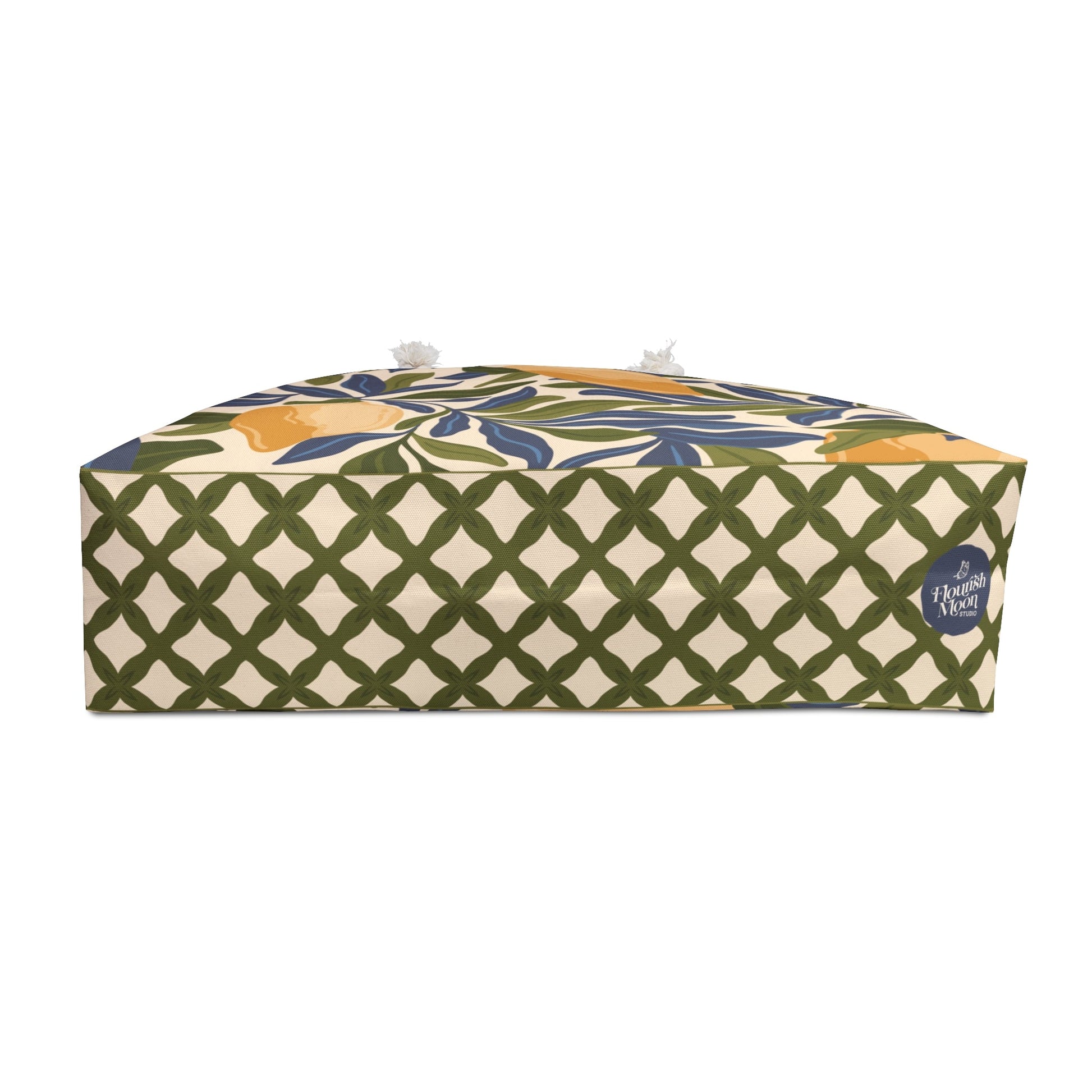 Mediterranean Lemon Branches Weekender Bag with hand drawn artwork - Flourish Moon Studio