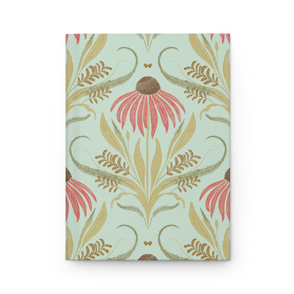 Mint Garden Glow Hardcover Journal with hand - drawn artwork - Flourish Moon Studio