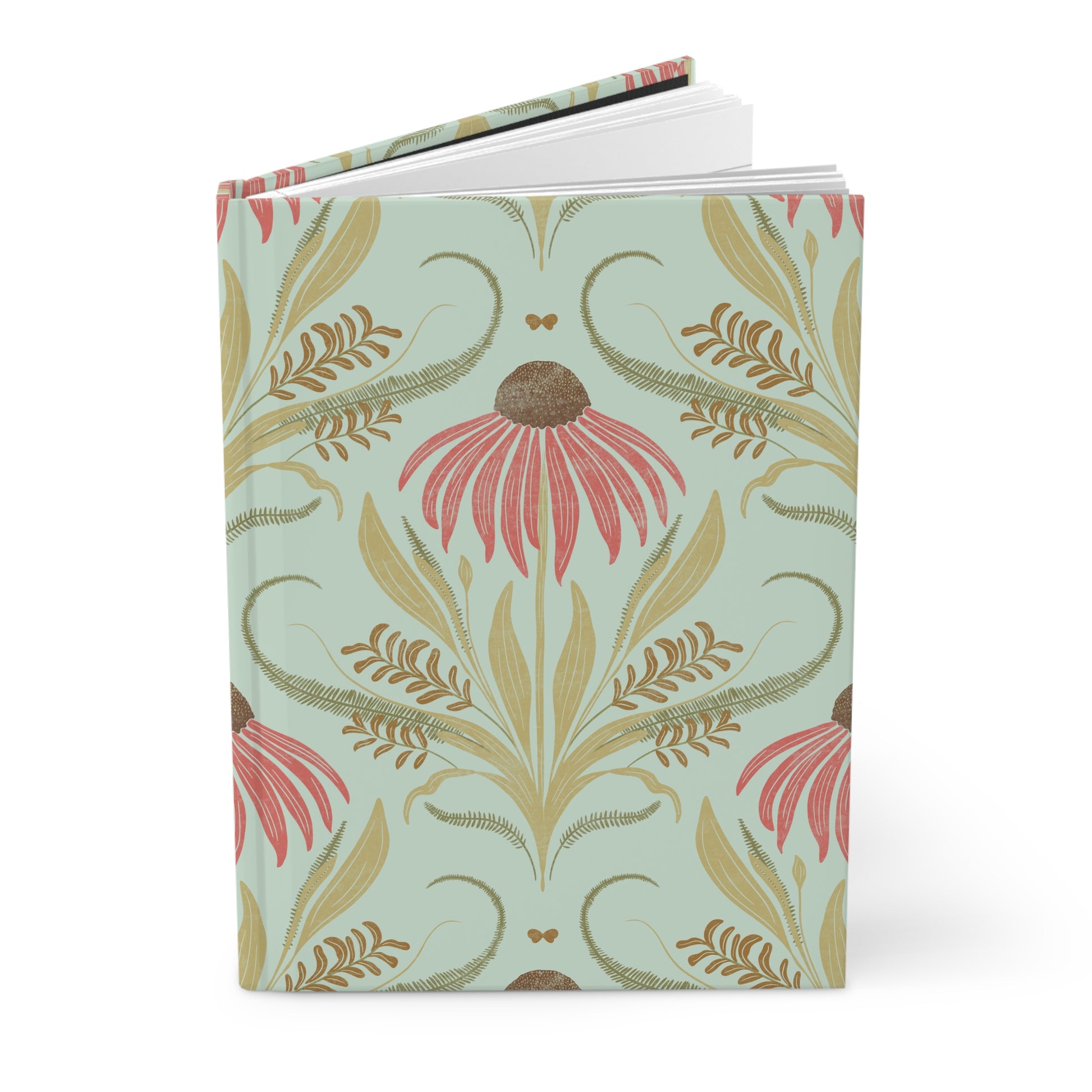 Floral patterned journal on a white background