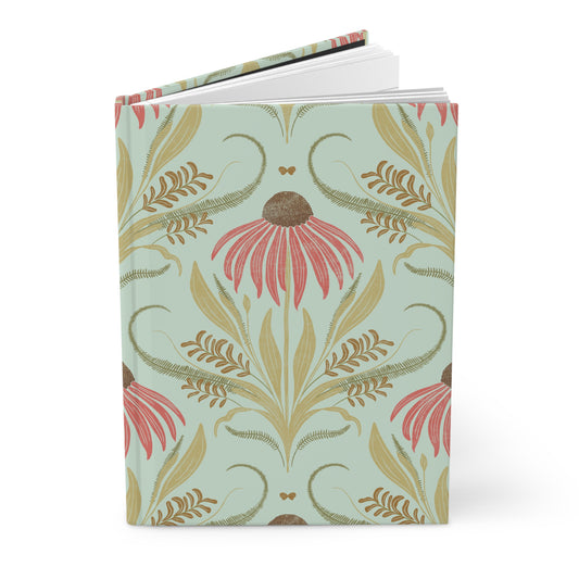 Floral patterned journal on a white background