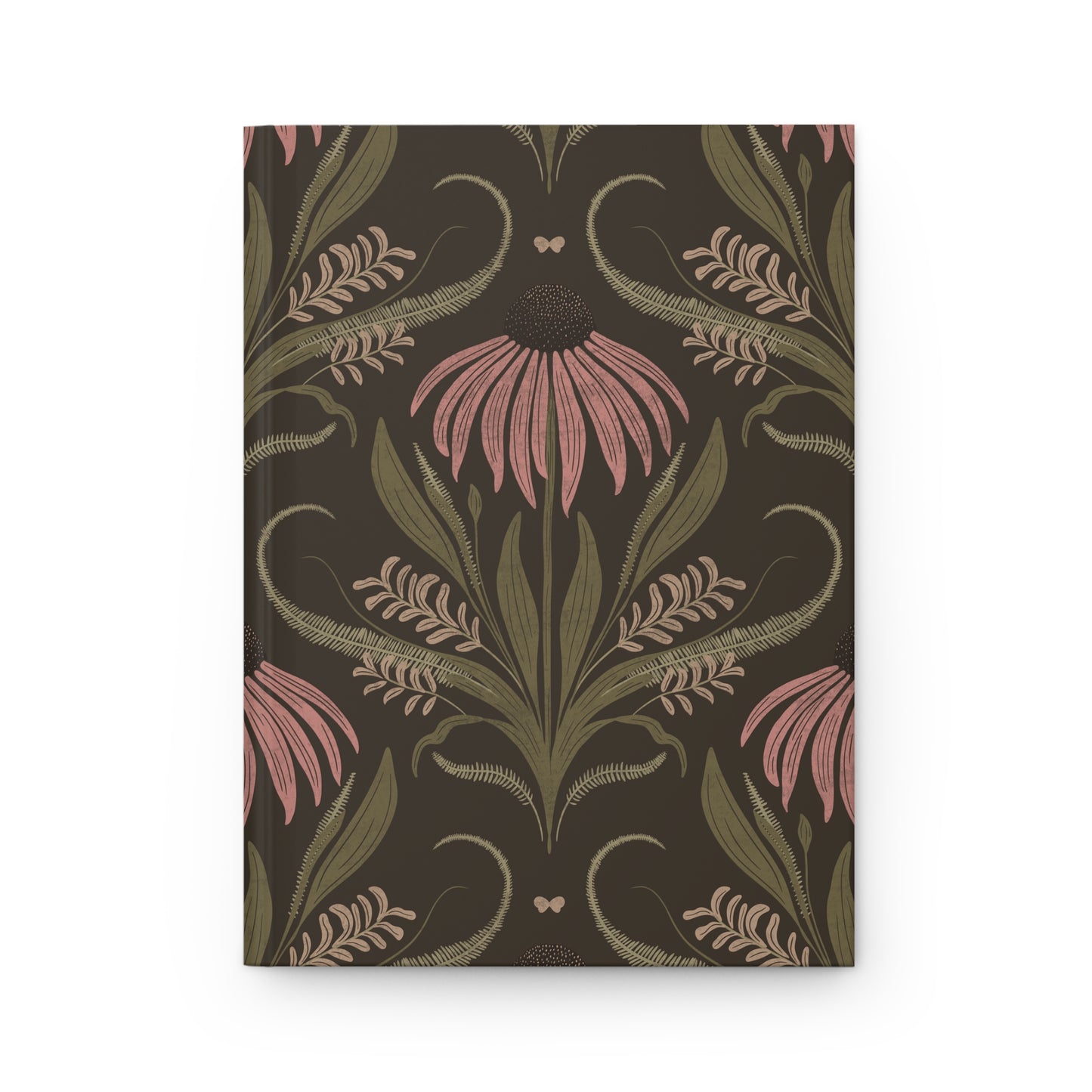 Notebook with floral design on a white background