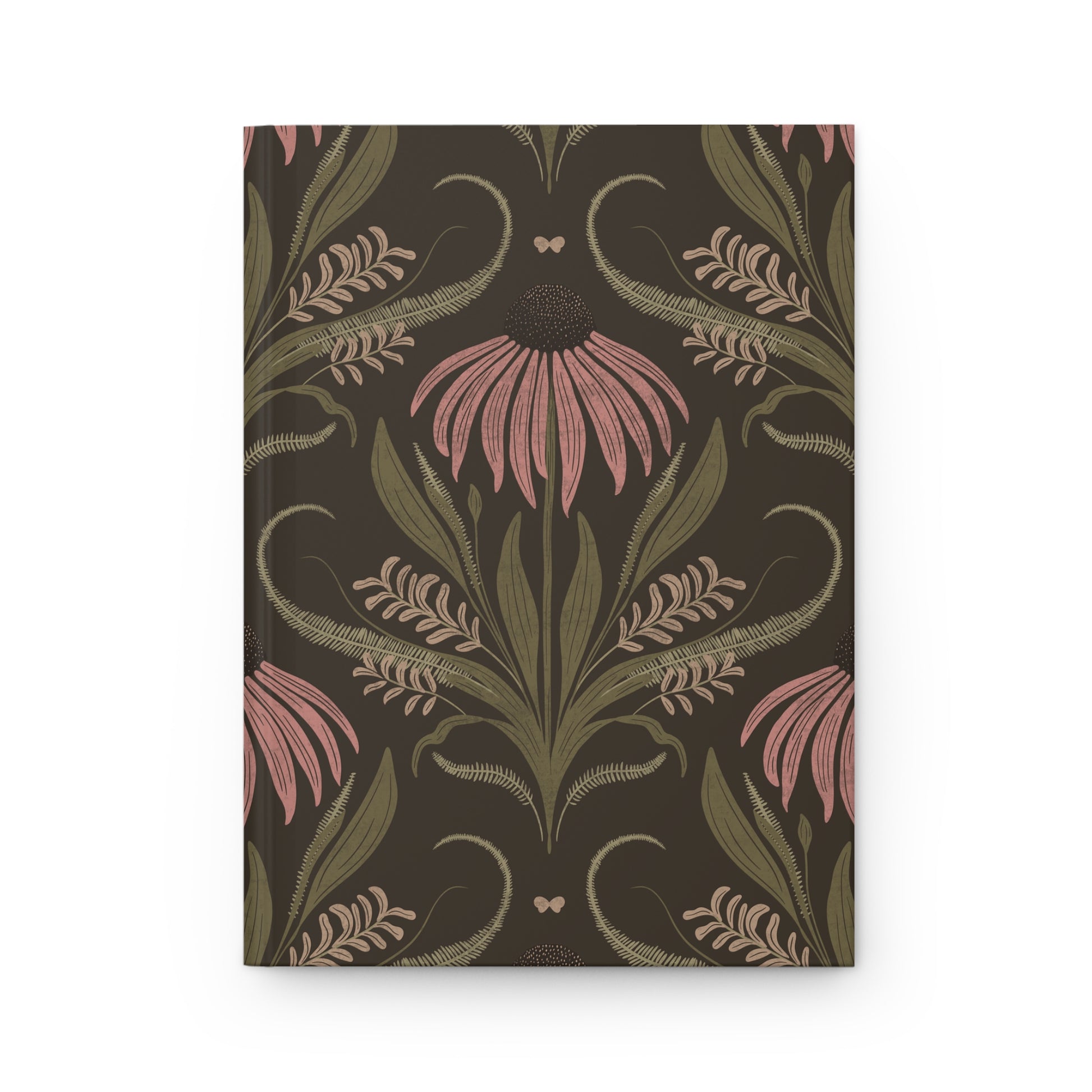 Notebook with floral design on a white background