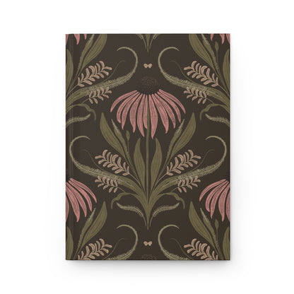 Notebook with floral design on a white background