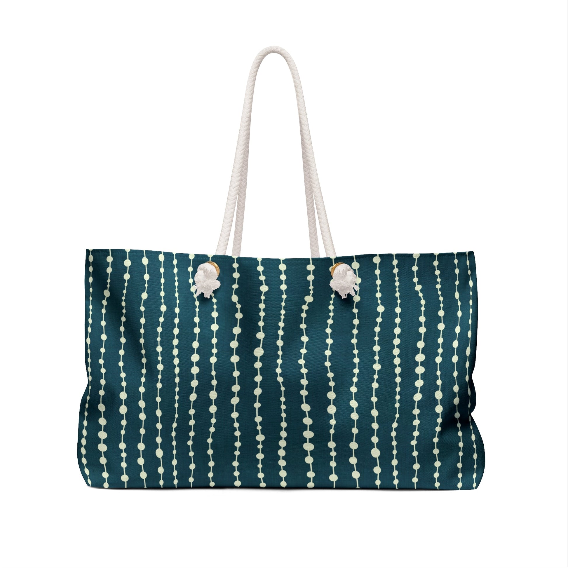 Moon Pearls Nautical Weekender Bag with hand - drawn artwork - Flourish Moon Studio
