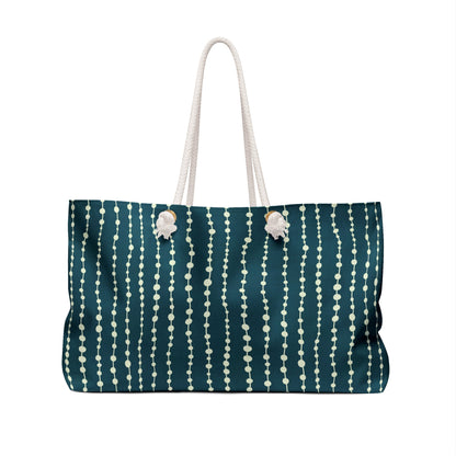 Moon Pearls Nautical Weekender Bag with hand - drawn artwork - Flourish Moon Studio