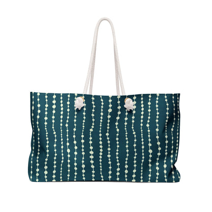 Moon Pearls Nautical Weekender Bag with hand - drawn artwork - Flourish Moon Studio