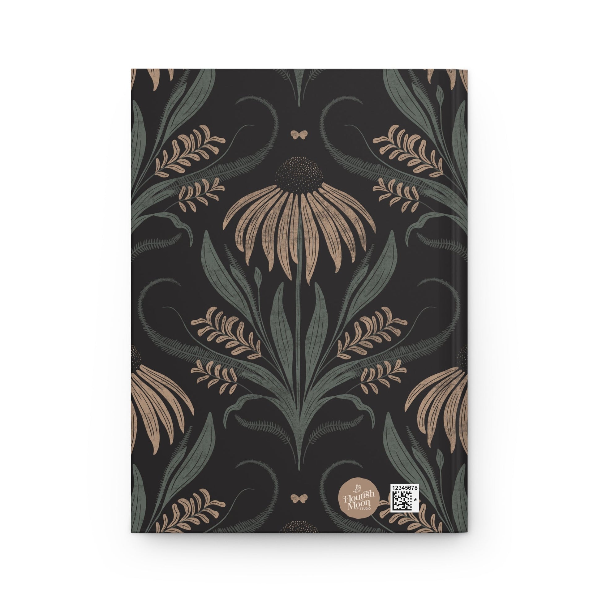 Moonlit Meadow Hardcover Journal with hand - drawn artwork - Flourish Moon Studio