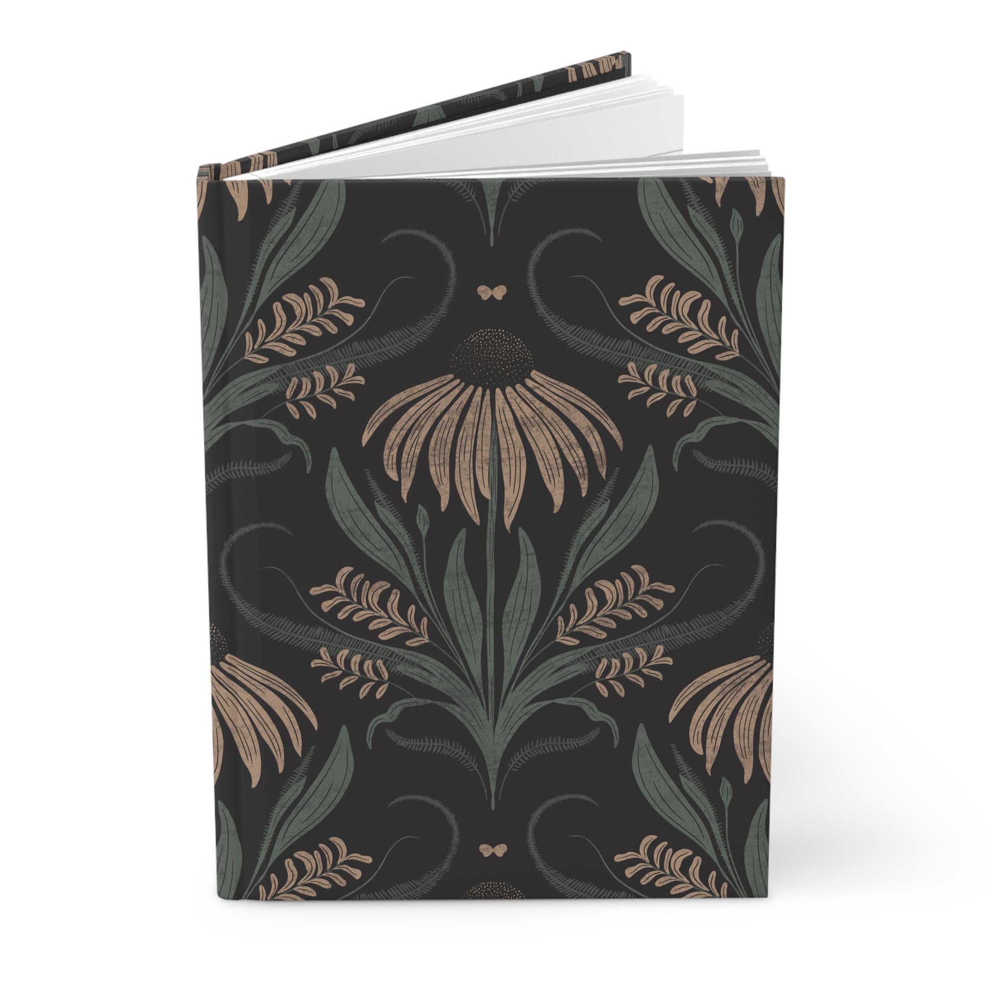 Moonlit Meadow Hardcover Journal with hand - drawn artwork - Flourish Moon Studio