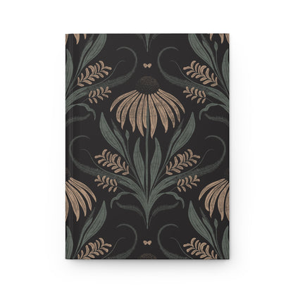 Moonlit Meadow Hardcover Journal with hand - drawn artwork - Flourish Moon Studio